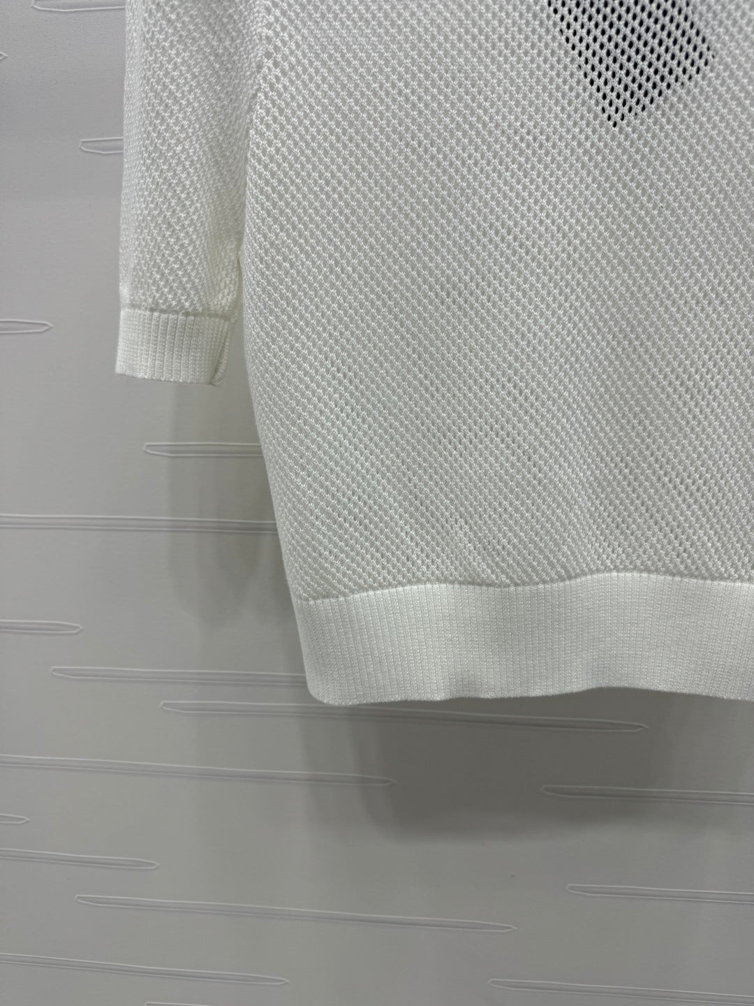 PRADA D 25S HOLLOW KNIT SHORT SLEEVE TOP 264134