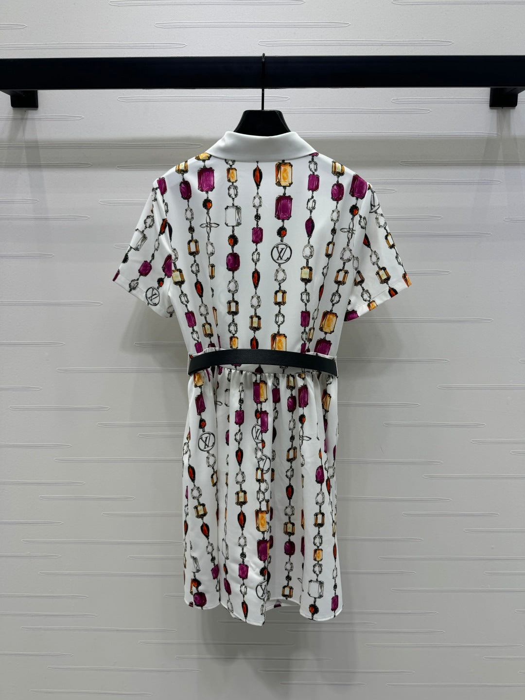LOUIS VUITTON LV SHORT-SLEEVE BELTED DRESS 269527