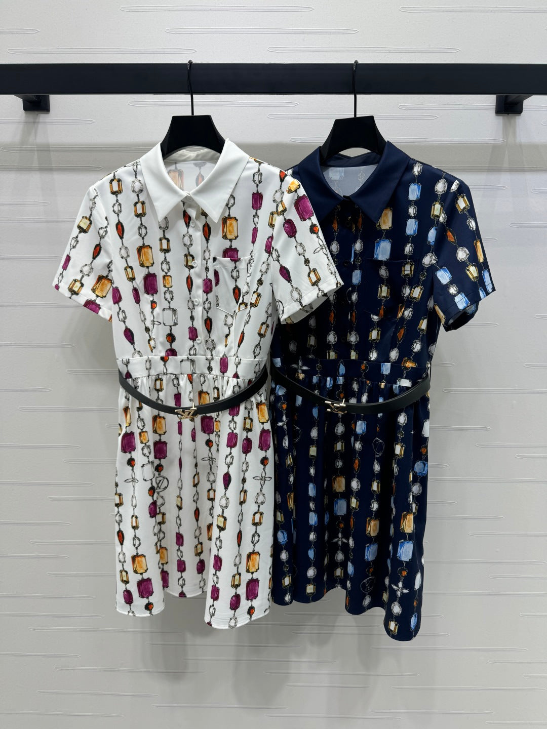 LOUIS VUITTON LV SHORT-SLEEVE BELTED DRESS 269527
