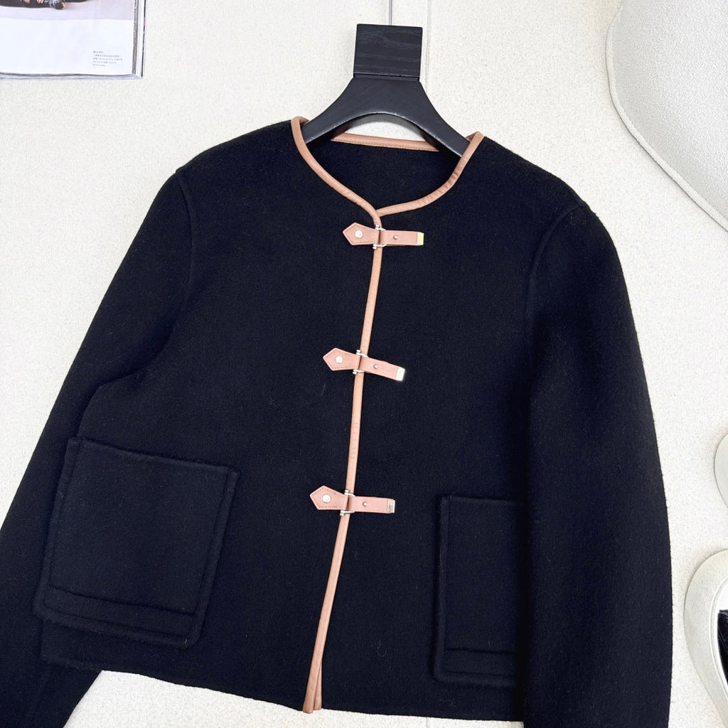 HERMES HERMES 25S REVERSIBLE SHORT CASERE COAT 128