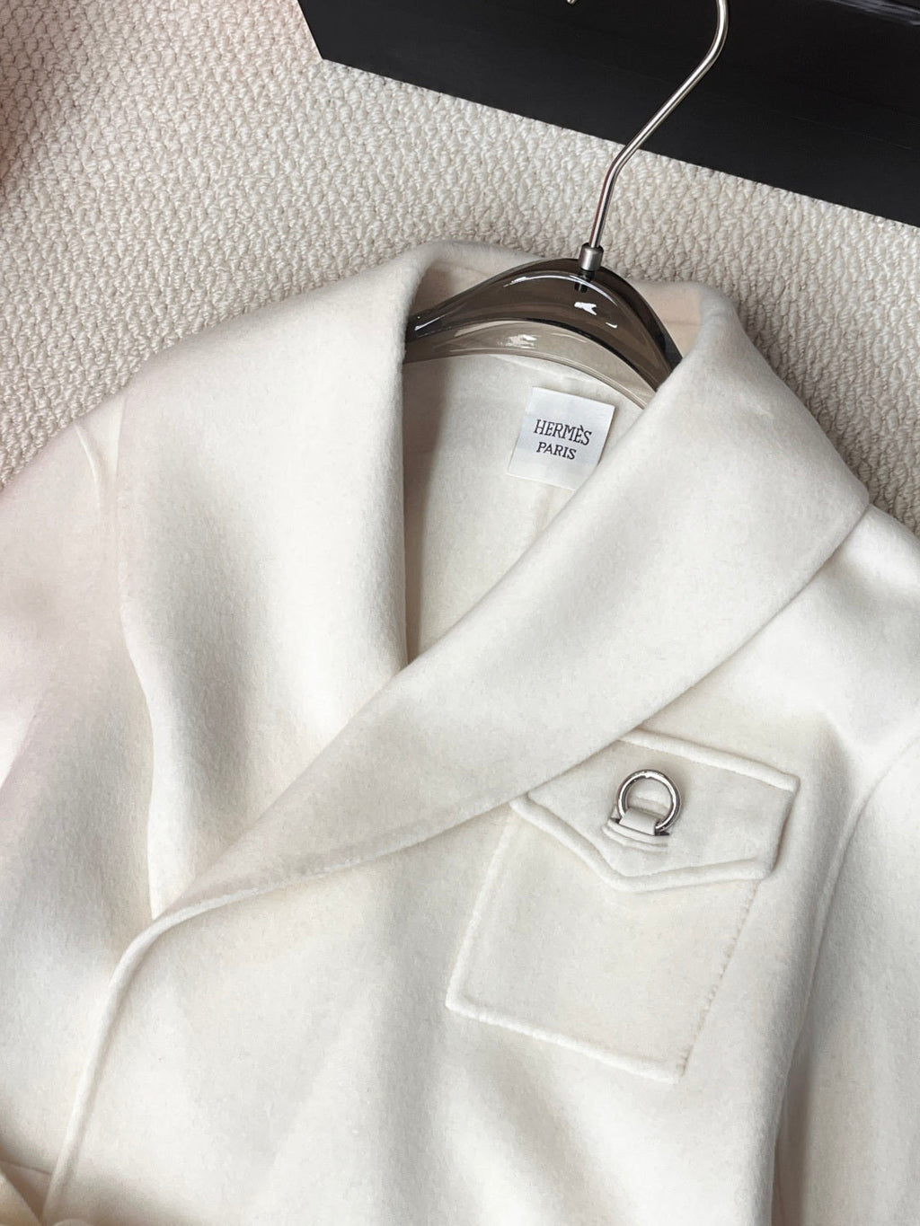 HERMES 25S LAPEL-COLLAR CASERE COAT 209