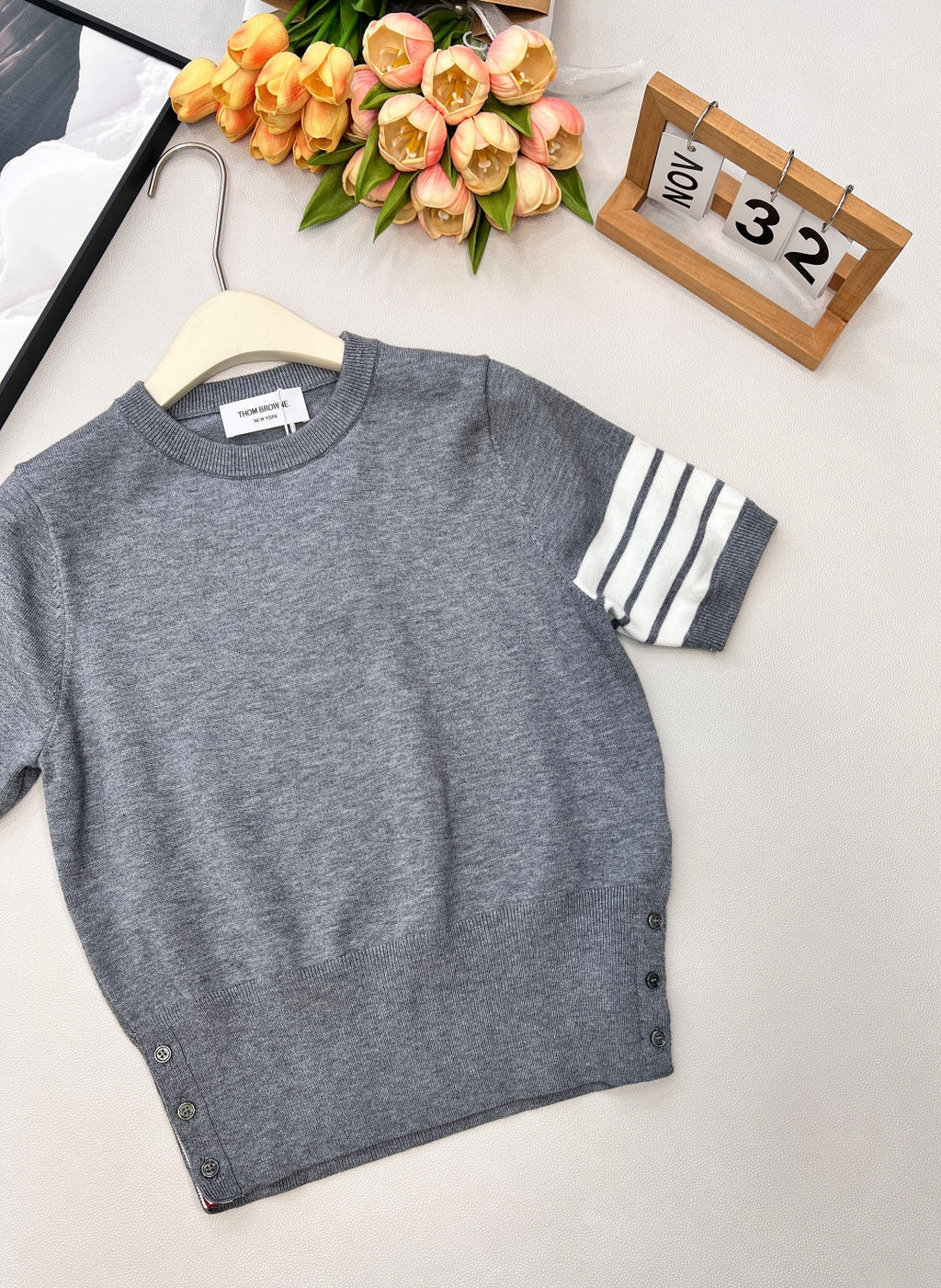 THOM SHORT-SLEEVE KNIT TOP 838140