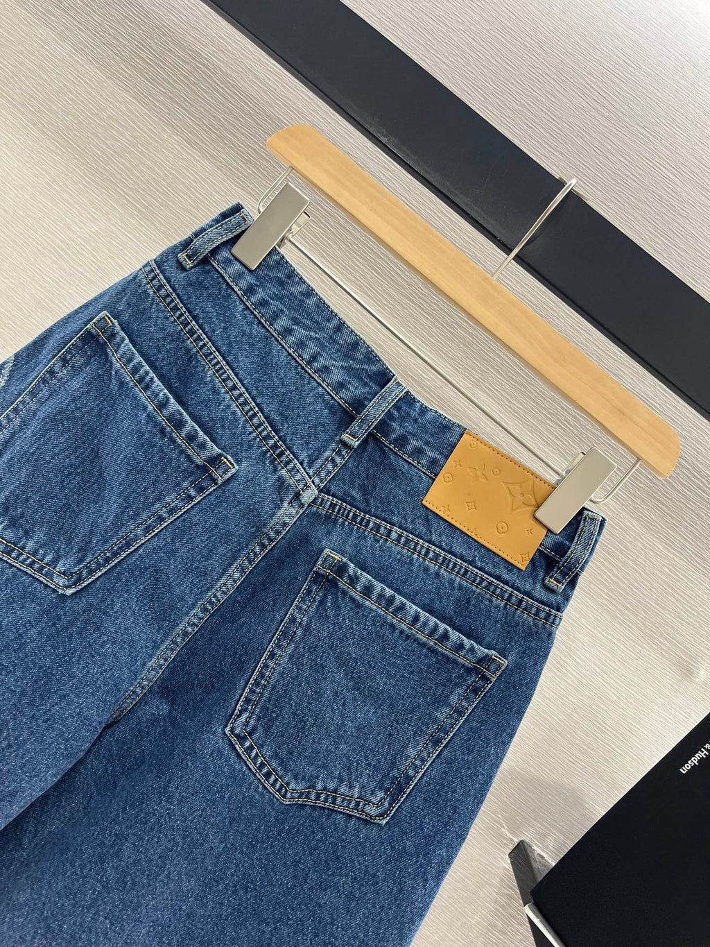 LOUIS VUITTON LV HIGH-WAIST LASER-CUT DENIM SHORTS