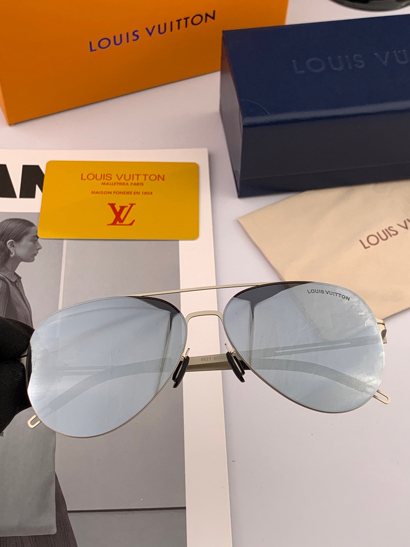 LOUIS VUITTON PILOT SUNGLASSES L1862 IN METAL