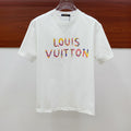 LOUIS VUITTON LV T-SHIRT COLORFUL LOGO IN WHITE COTTON 238876