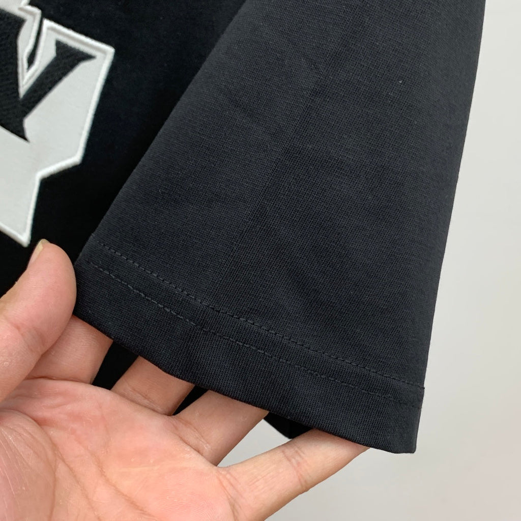 LOUIS VUITTON LV T-SHIRT EMBROIDERED LOGO IN BLACK COTTON 238879