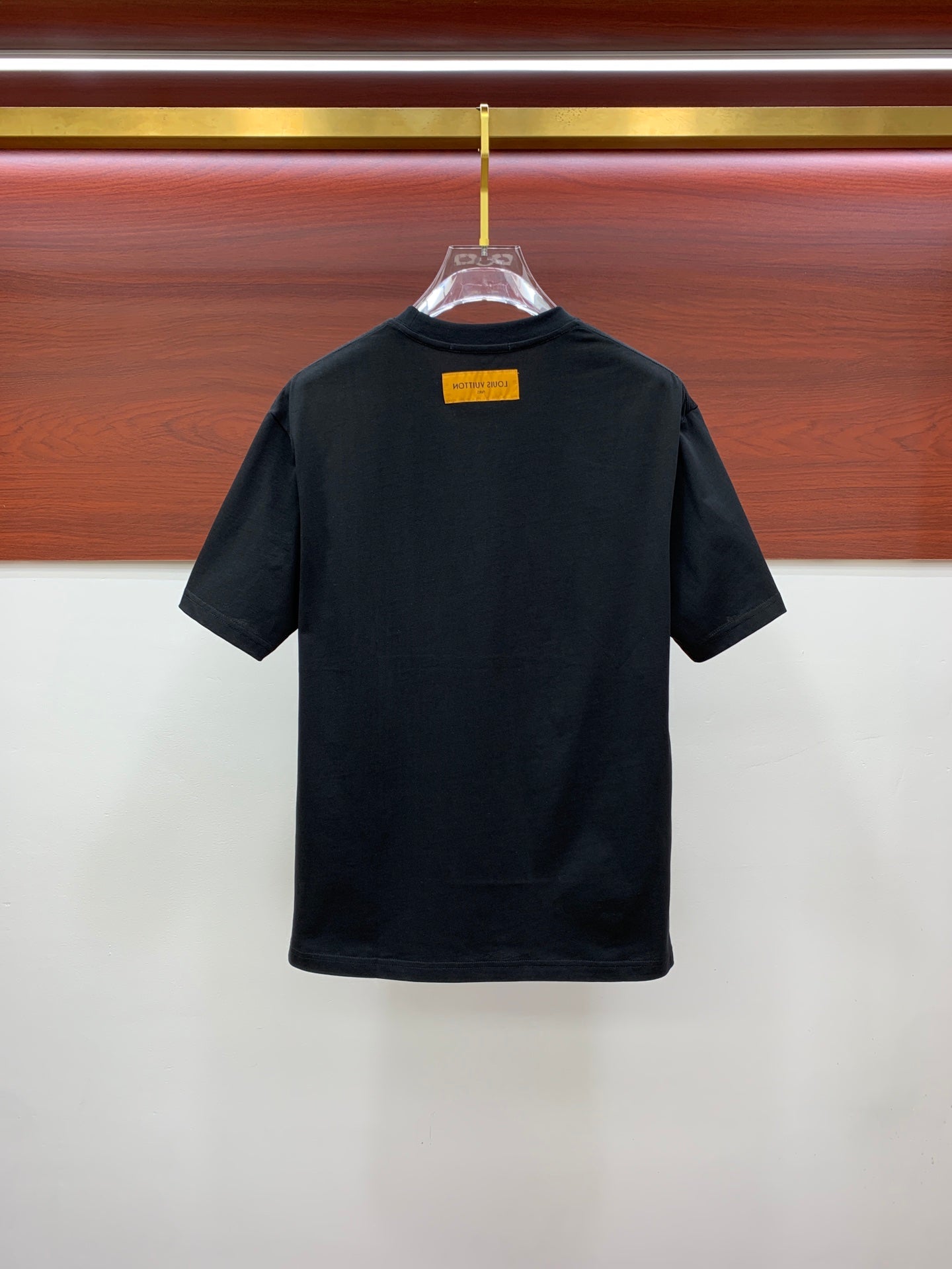 LOUIS VUITTON LV T-SHIRT IN BLACK PURE COTTON CLASSIC LOGO PATTERN 238881