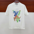 LOUIS VUITTON LV T-SHIRT STYLIZED LOGO IN WHITE COTTON 238874