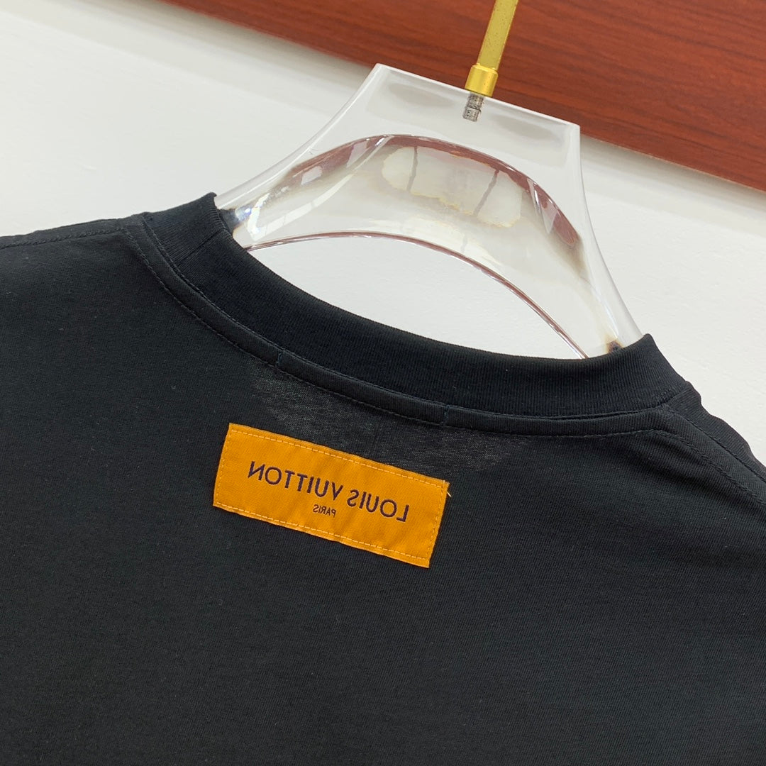 LOUIS VUITTON LV BLACK PURE COTTON FABRIC T-SHIRT 238885