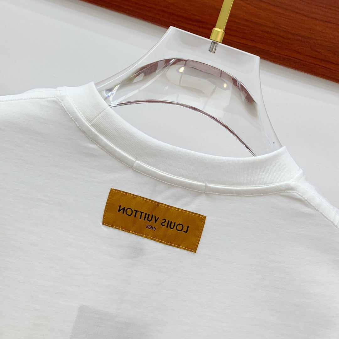 LOUIS VUITTON LV WHITE PURE COTTON FABRIC T-SHIRT 238884