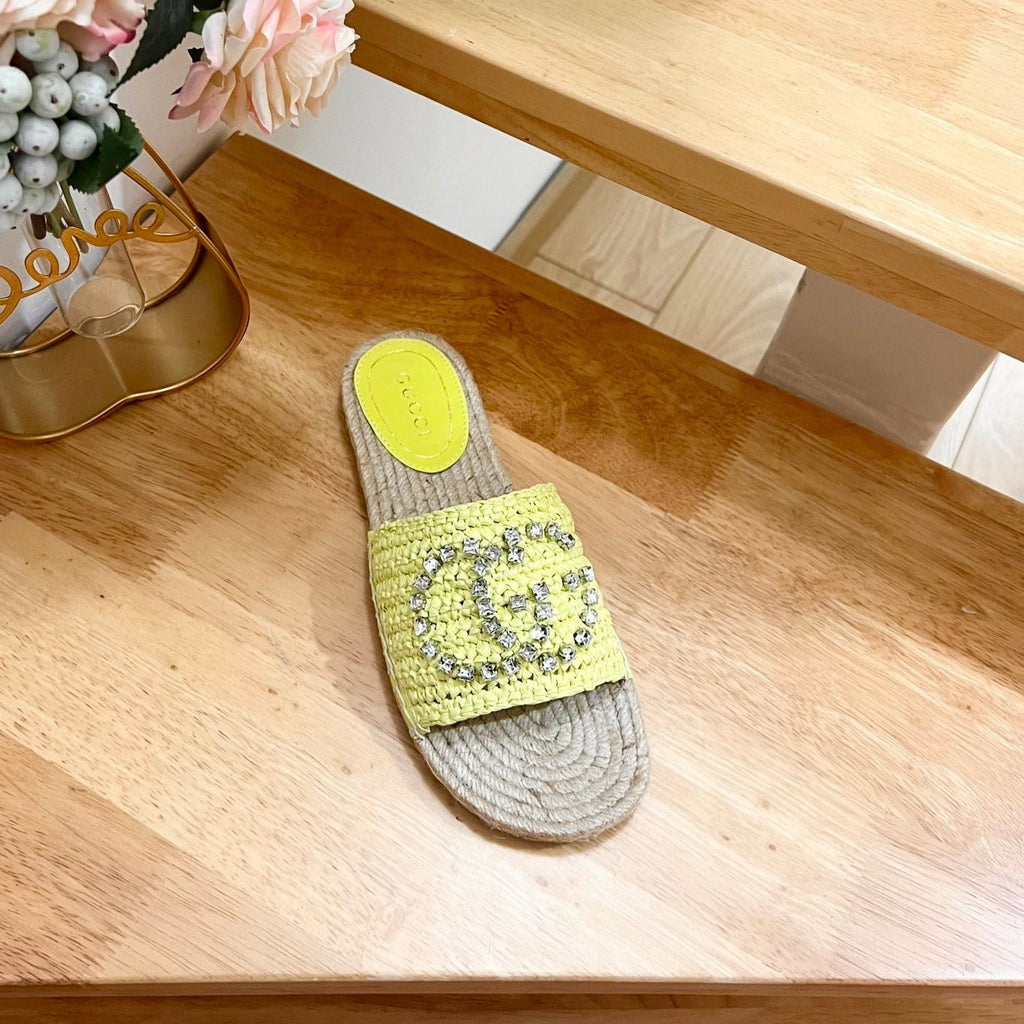 GUCCI Casual Style Logo Sandals Yellow