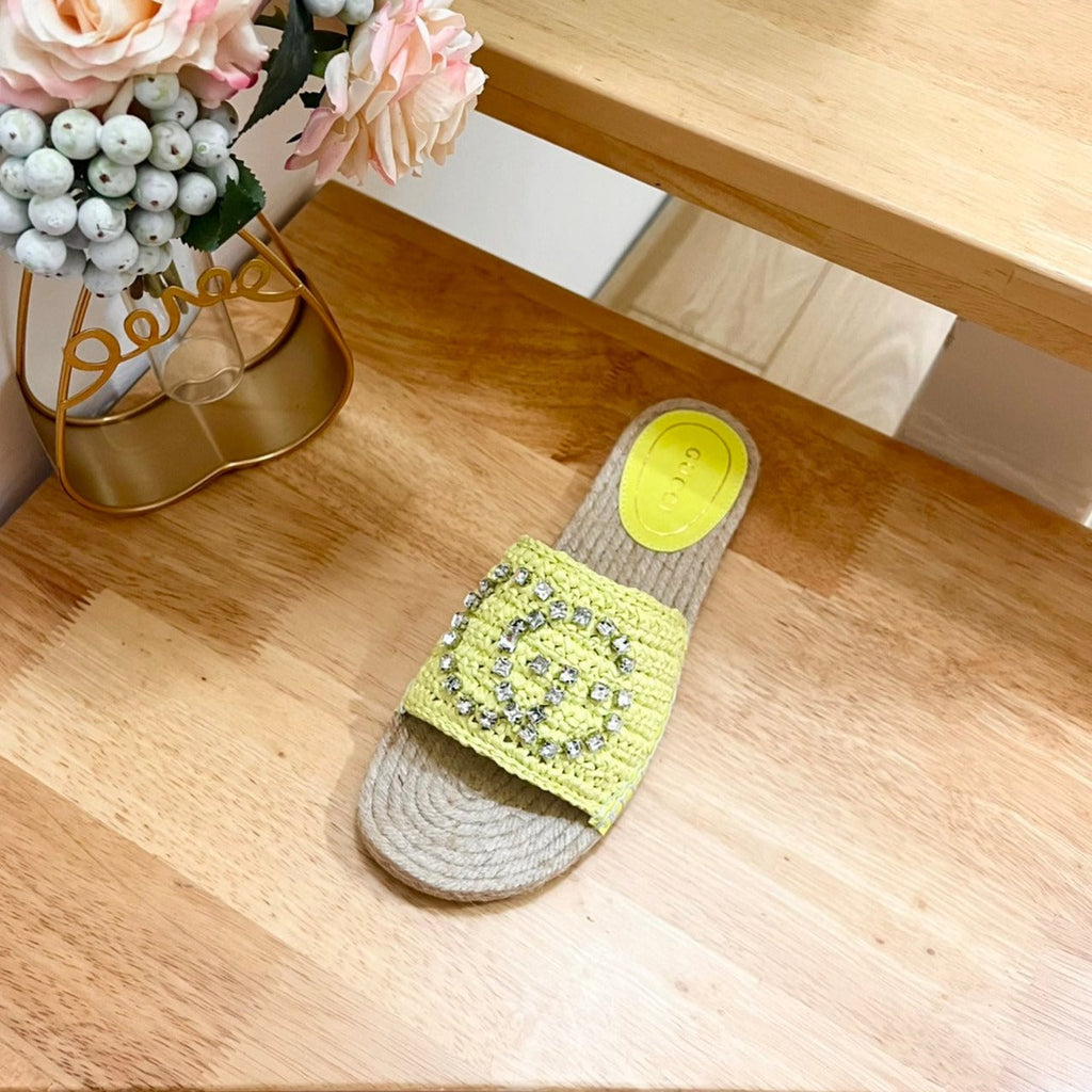 GUCCI Casual Style Logo Sandals Yellow