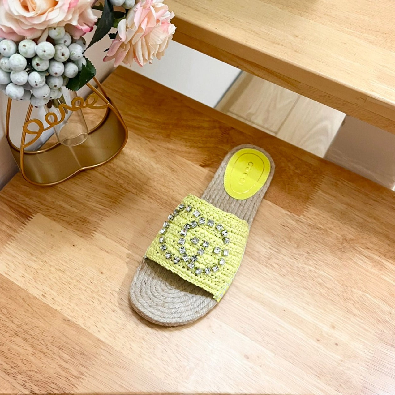 GUCCI Casual Style Logo Sandals Yellow