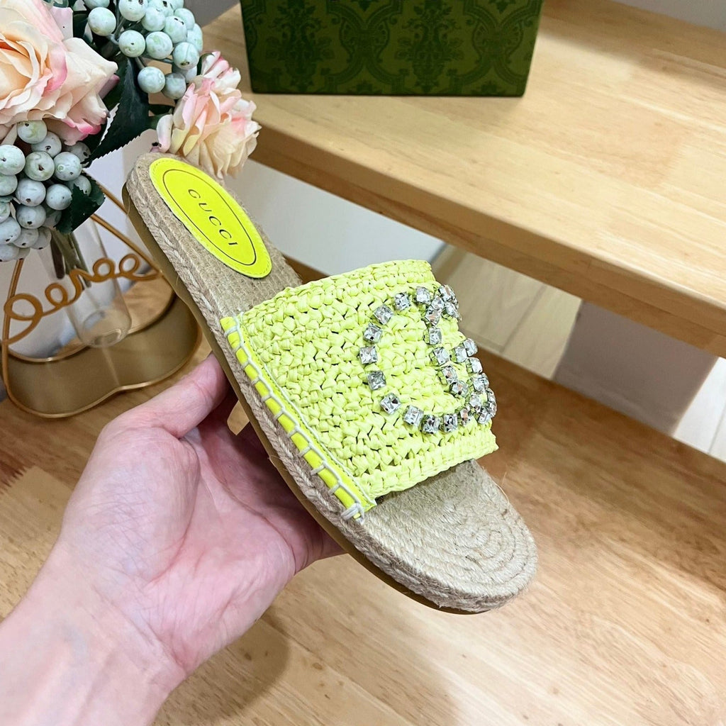 GUCCI Casual Style Logo Sandals Yellow