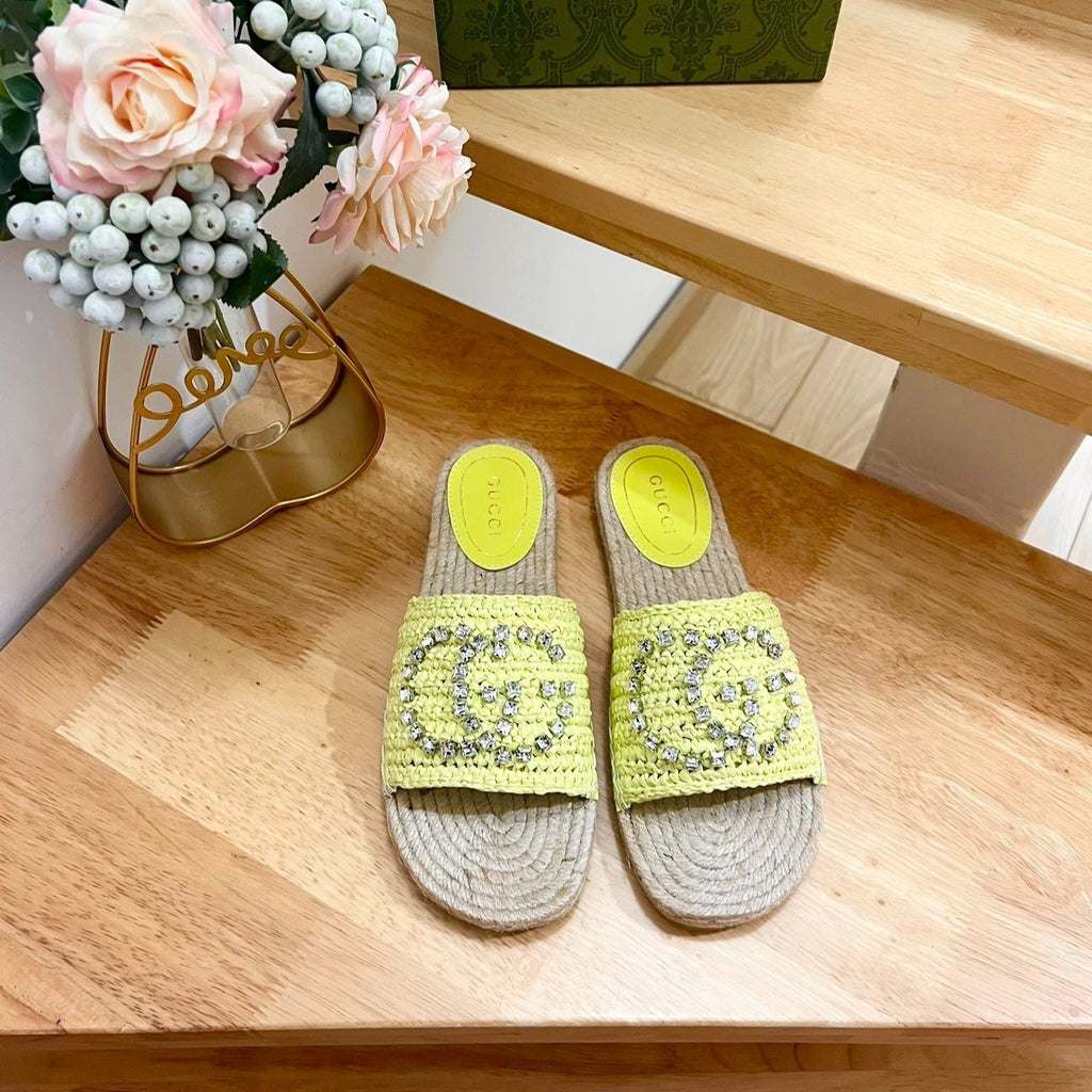 GUCCI Casual Style Logo Sandals Yellow