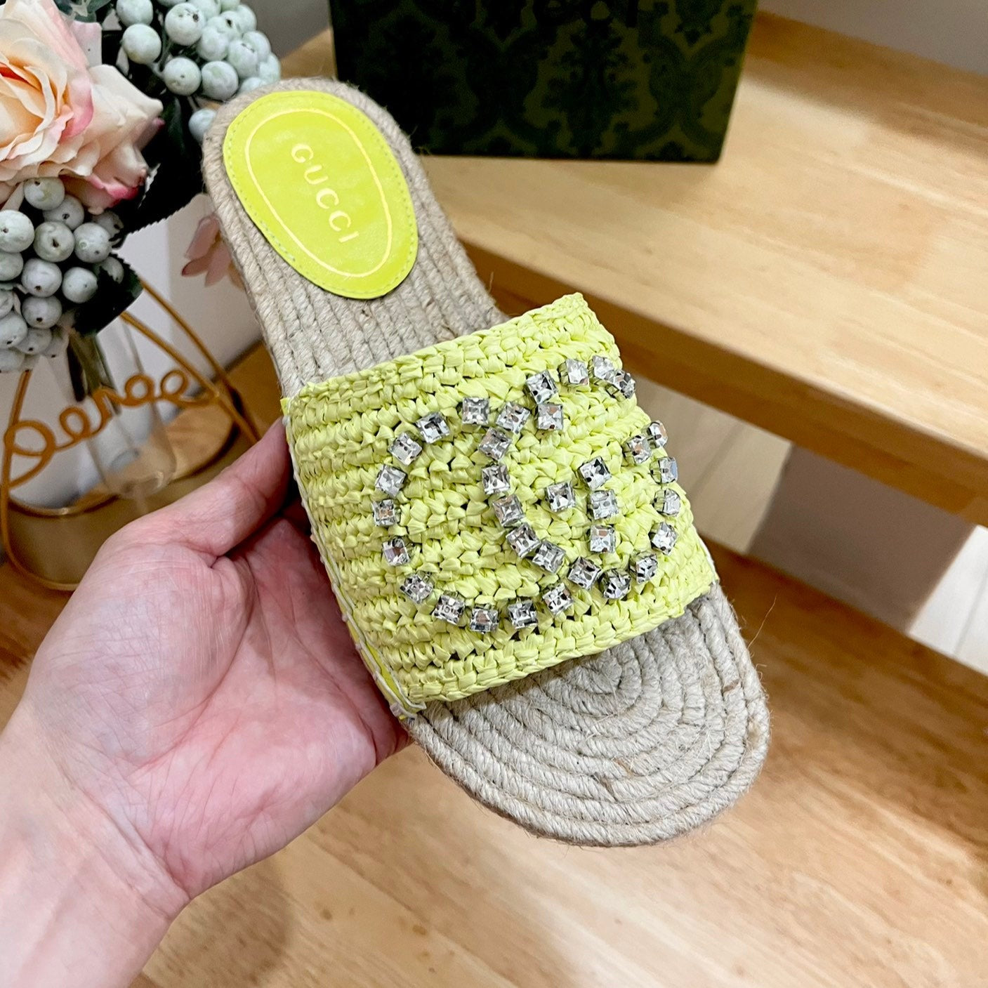 GUCCI Casual Style Logo Sandals Yellow