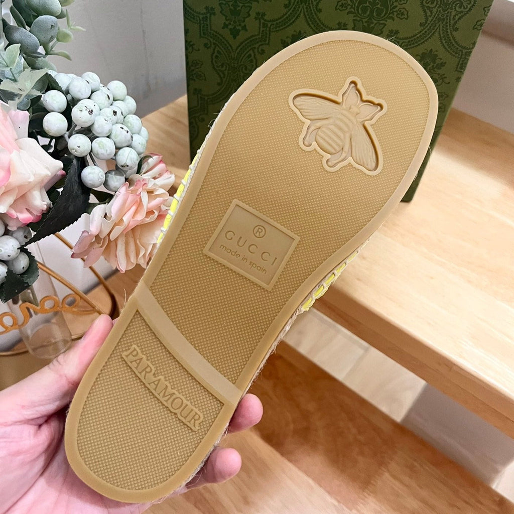 GUCCI Casual Style Logo Sandals Yellow