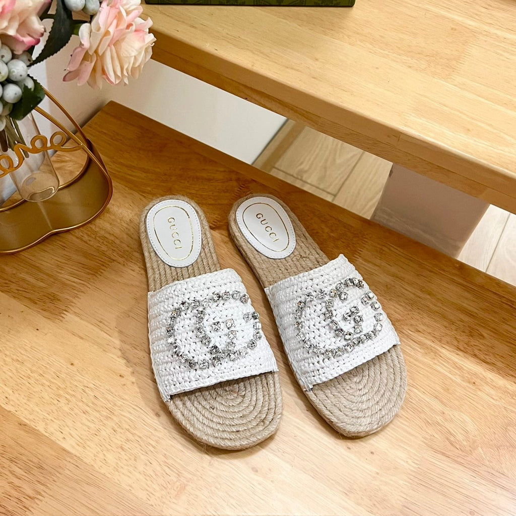 GUCCI Casual Style Logo Sandals White