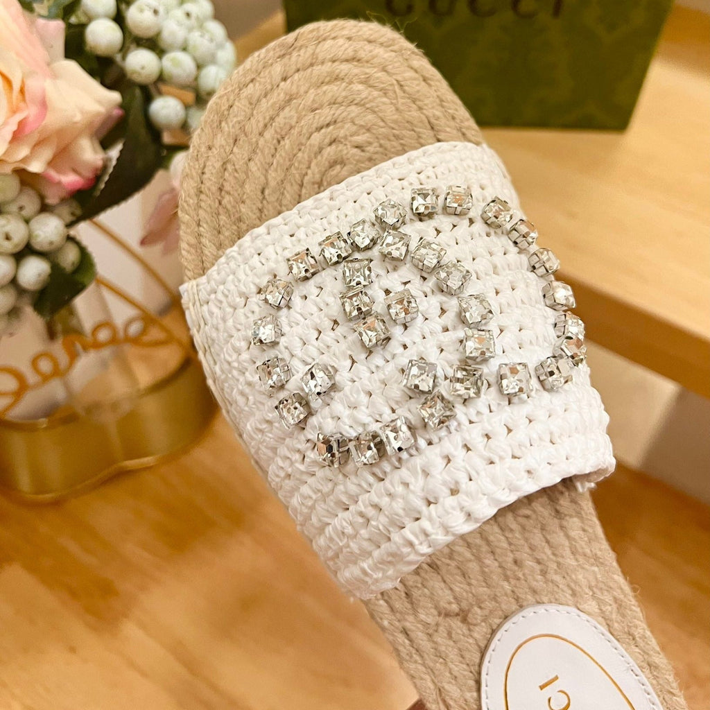 GUCCI Casual Style Logo Sandals White