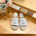 GUCCI Casual Style Logo Sandals White