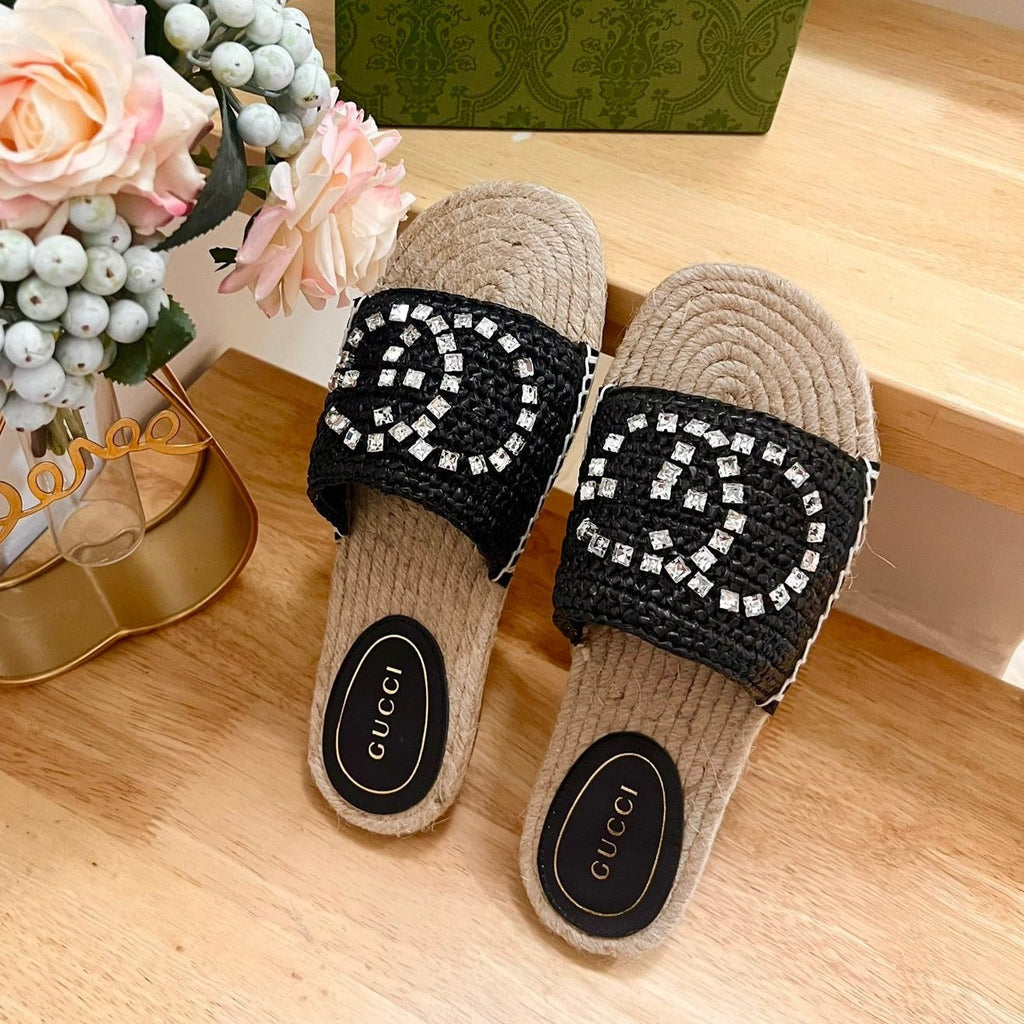 GUCCI Casual Style Logo Sandals Black
