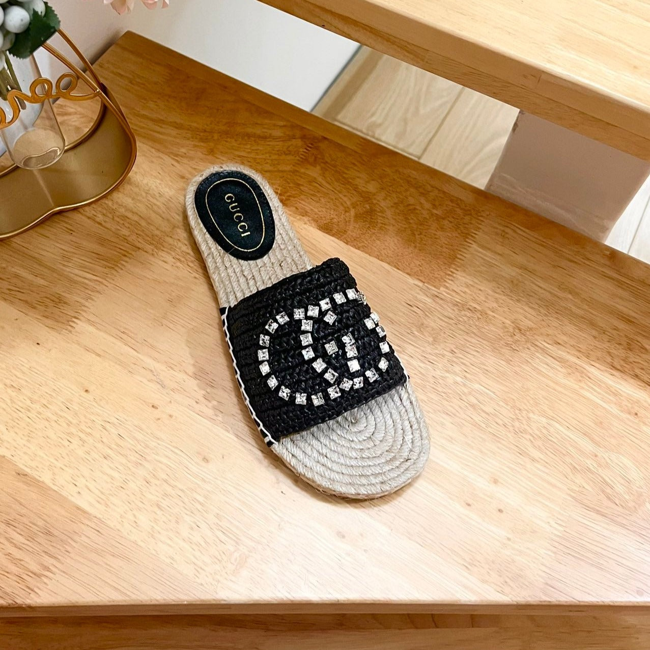 GUCCI Casual Style Logo Sandals Black