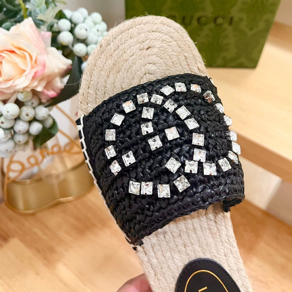 GUCCI Casual Style Logo Sandals Black