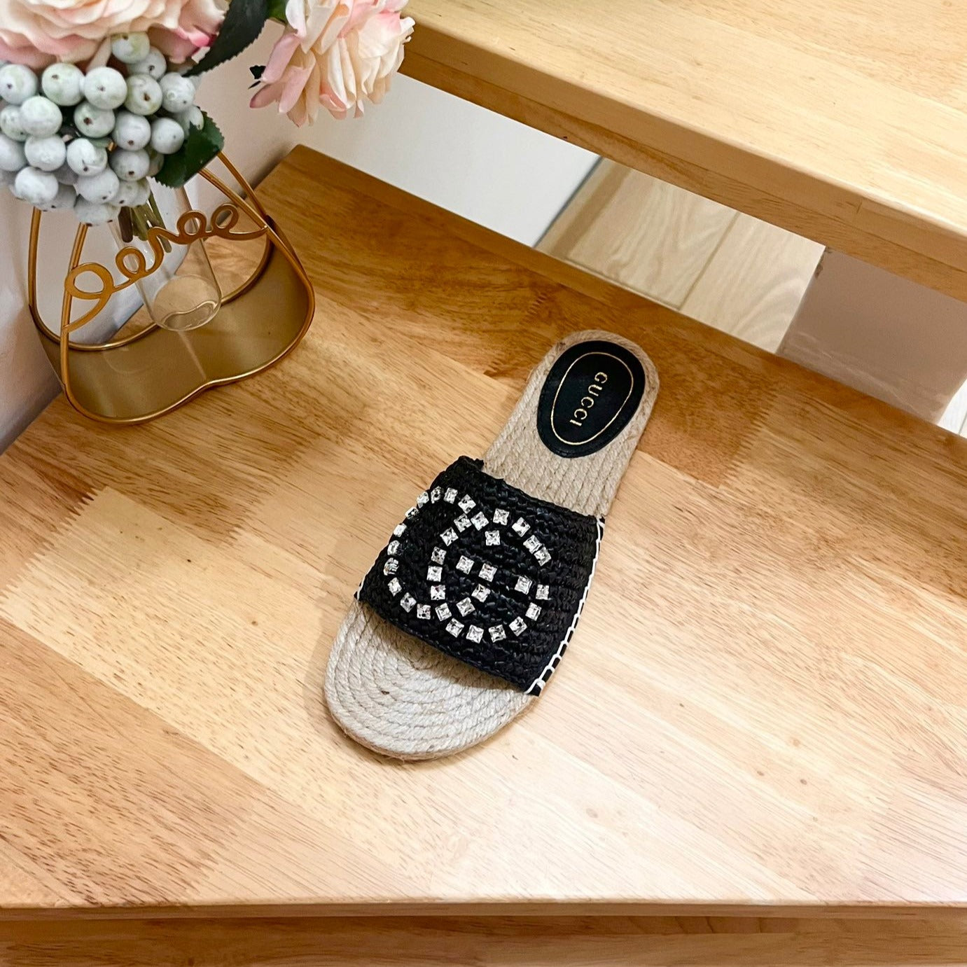 GUCCI Casual Style Logo Sandals Black