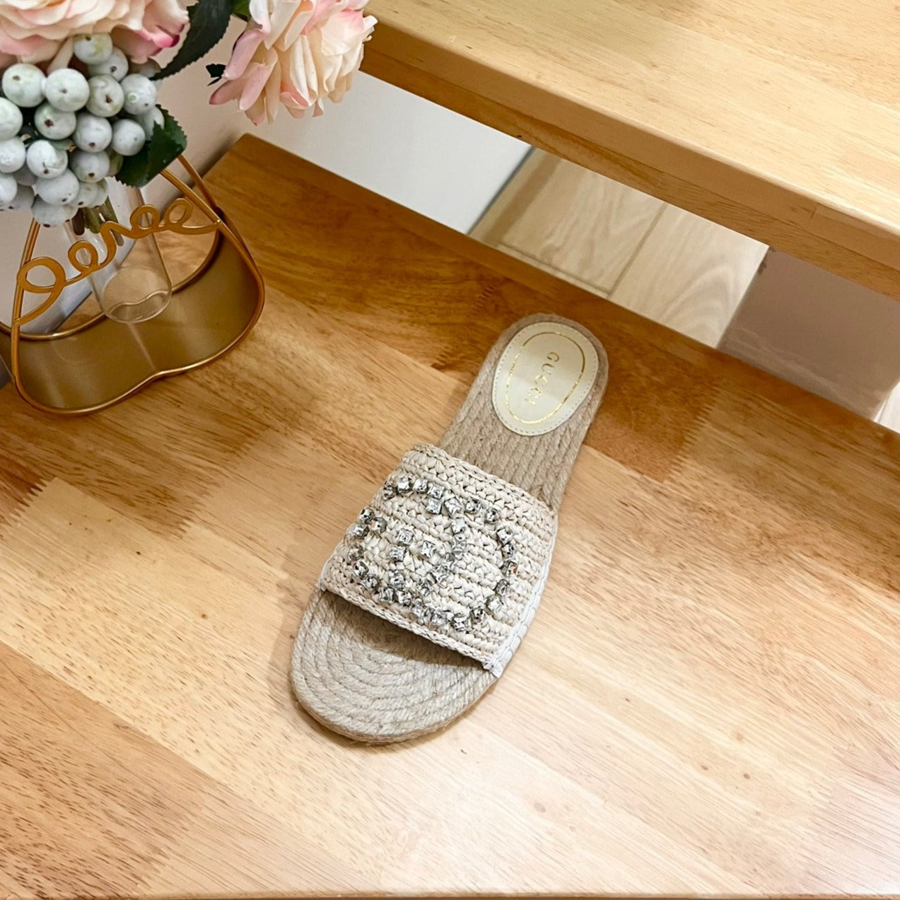 GUCCI Casual Style Logo Sandals Beige