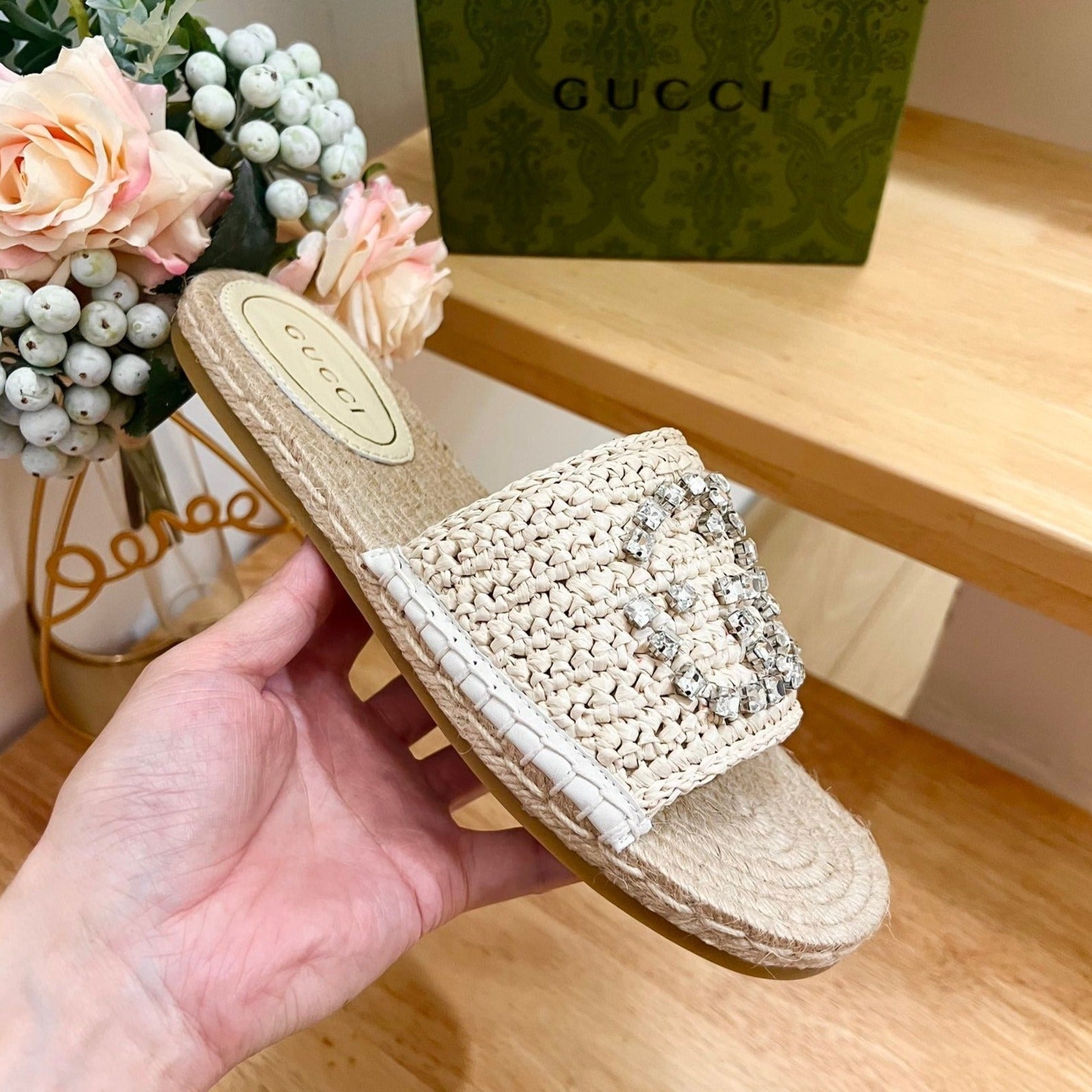 GUCCI Casual Style Logo Sandals Beige