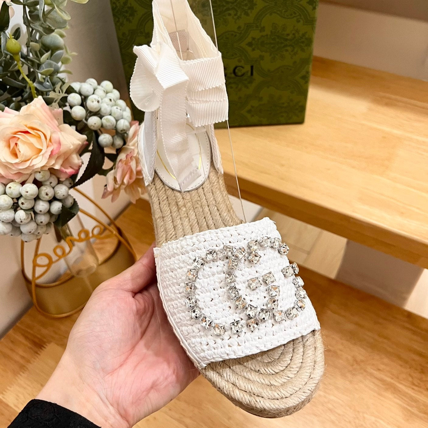 GUCCI Women High Sandal Shoes White
