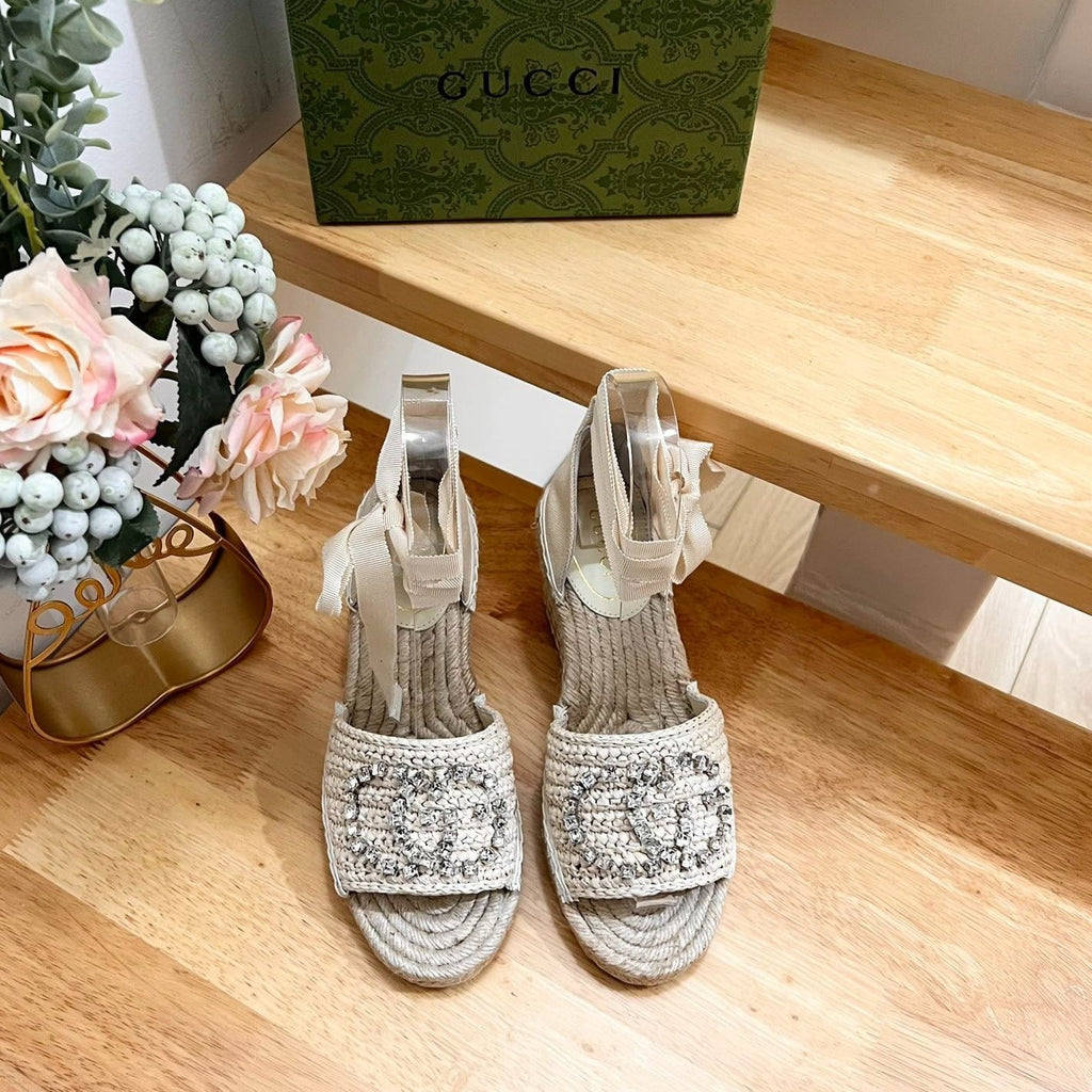 GUCCI Women High Sandal Shoes Beige