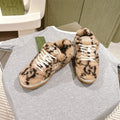 GUCCI INTERLOCKING G SNEAKER IN BEIGE WOOL