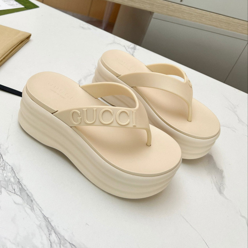 GUCCI THONG PLATFORM 5 CM IN BEIGE CREAM IMPORTED TPU