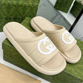 GUCCI PLATFORM SLIPPERS IN SAND BROWN IMPORTED TPU