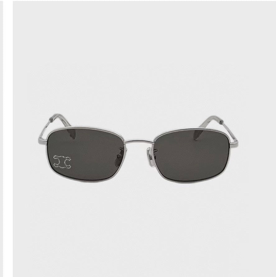 CELINE TRIOMPHE RHINESTONE SUNGLASS CL40285U IN METAL WITH CRYSTALS