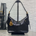 DIOR 25S SMALL VOYAGE BAG 23 IN BLACK FLAT MACROCANNAGE GRAINED GLOSSY CALFSKIN