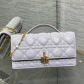 DIOR 25S  TALK PHONE POUCH 21 IN PALE LILAC CALFSKIN GOLD HARDWARE