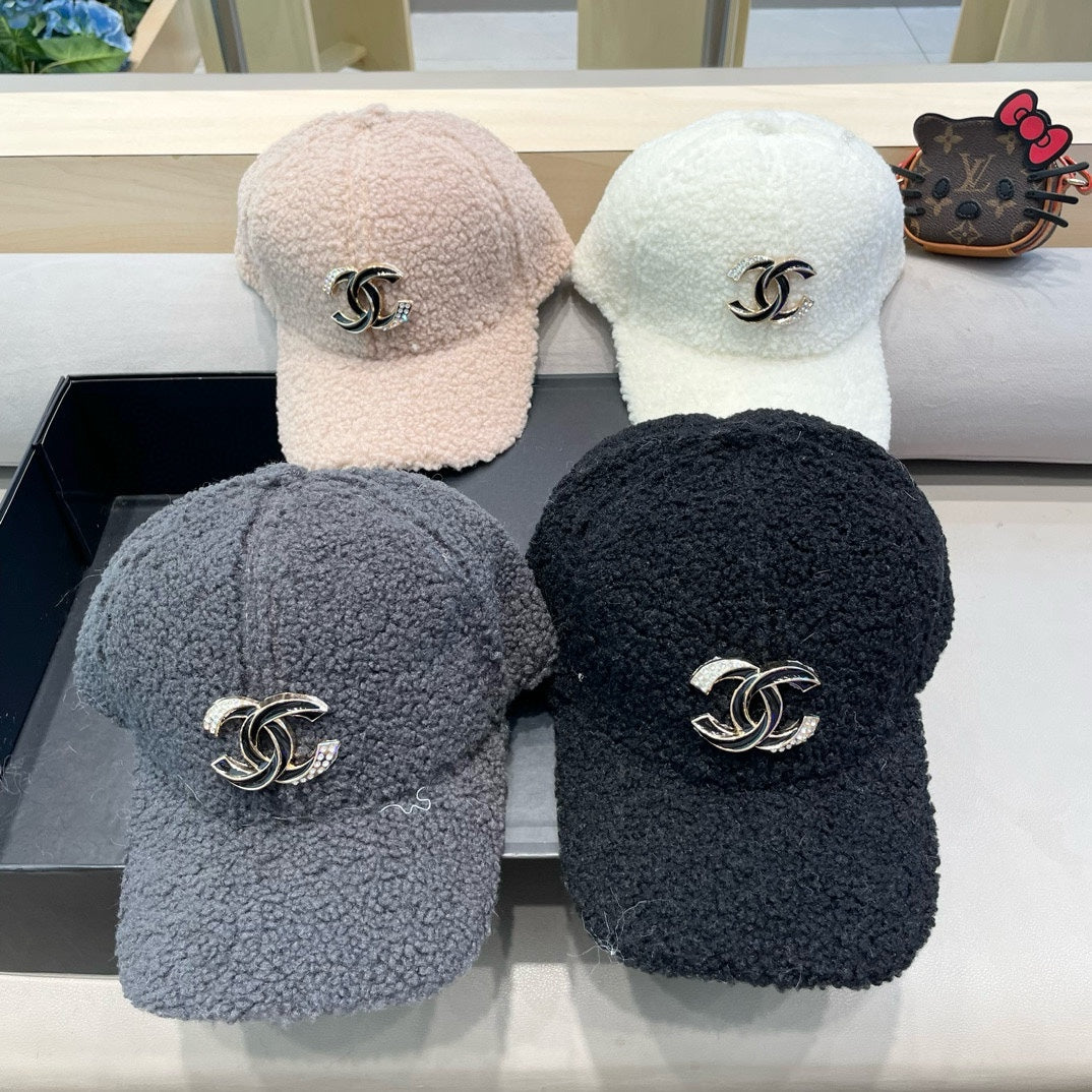 CHANEL BASEBALL HAT IN MOUSE GRAY LAMB FUR 424254