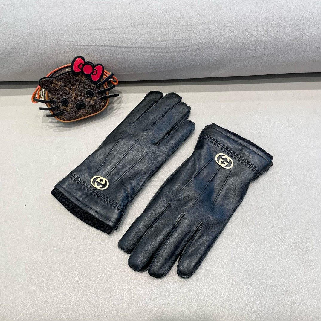GUCCI GLOVES IN BLACK LAMBSKIN 444432