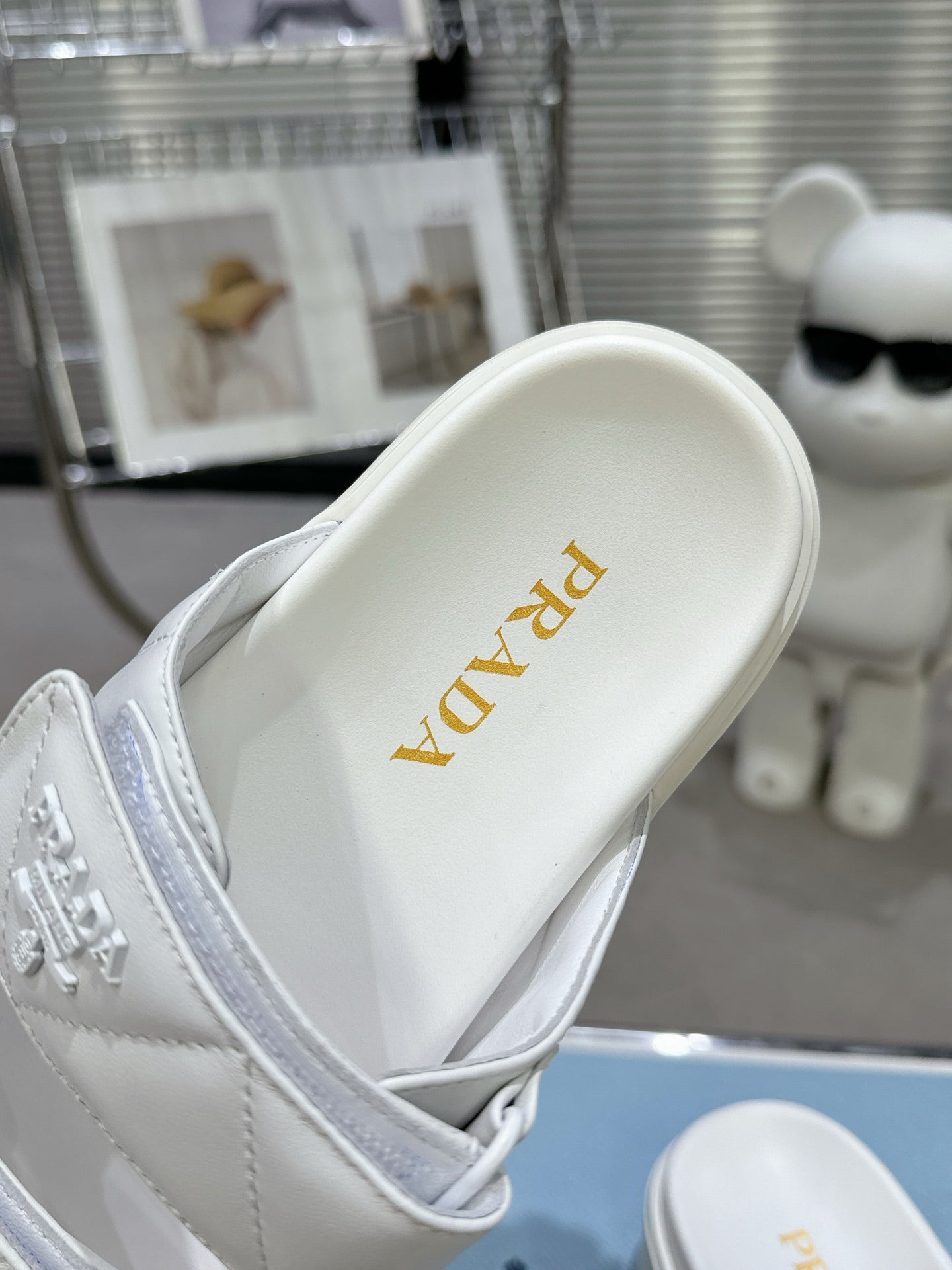 PRADA STRAP SANLS 55MM IN WHITE CALFSKIN