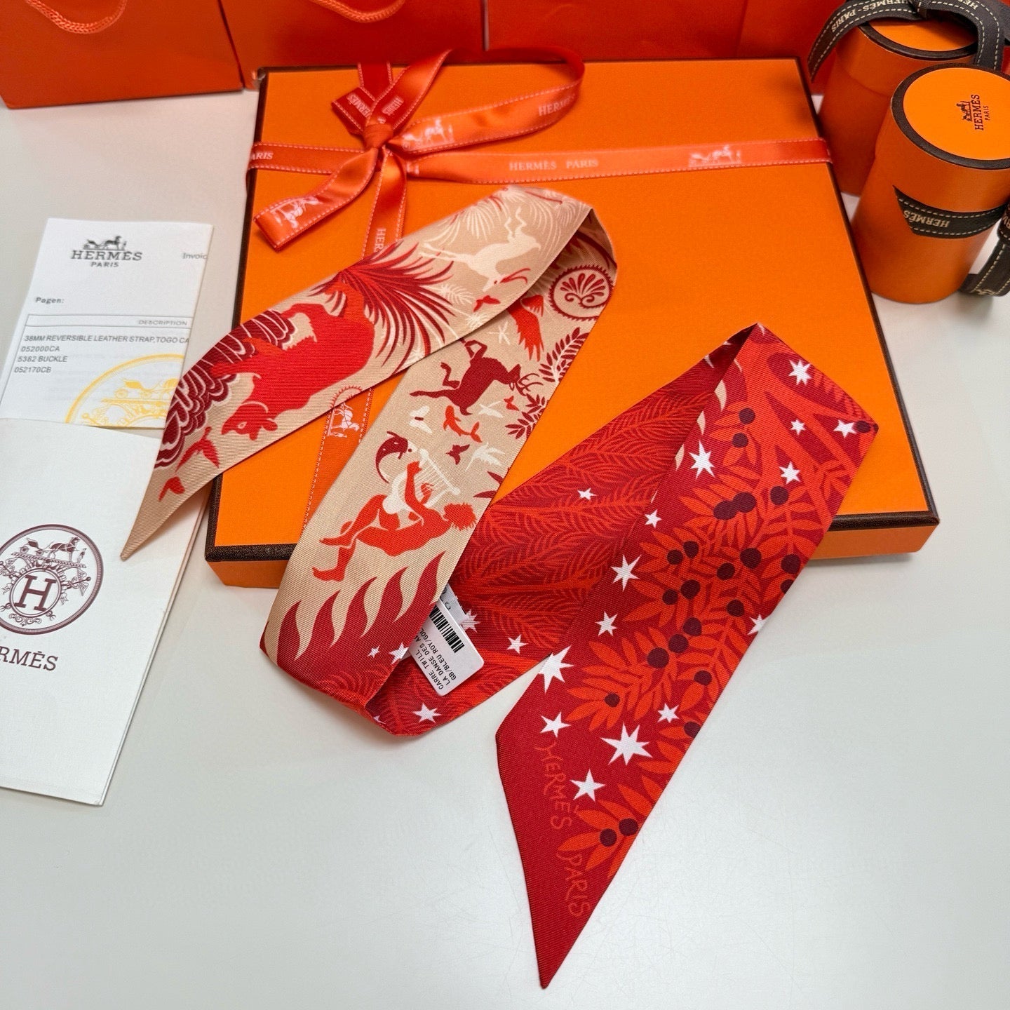 HERMES HERMES 25S SILK NECKERCHIEF 86 IN SILK 714352