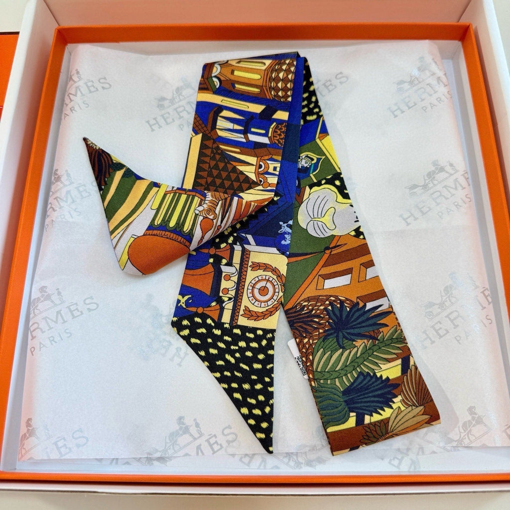HERMES HERMES 25S NECKERCHIEF 86 IN SILK 989359