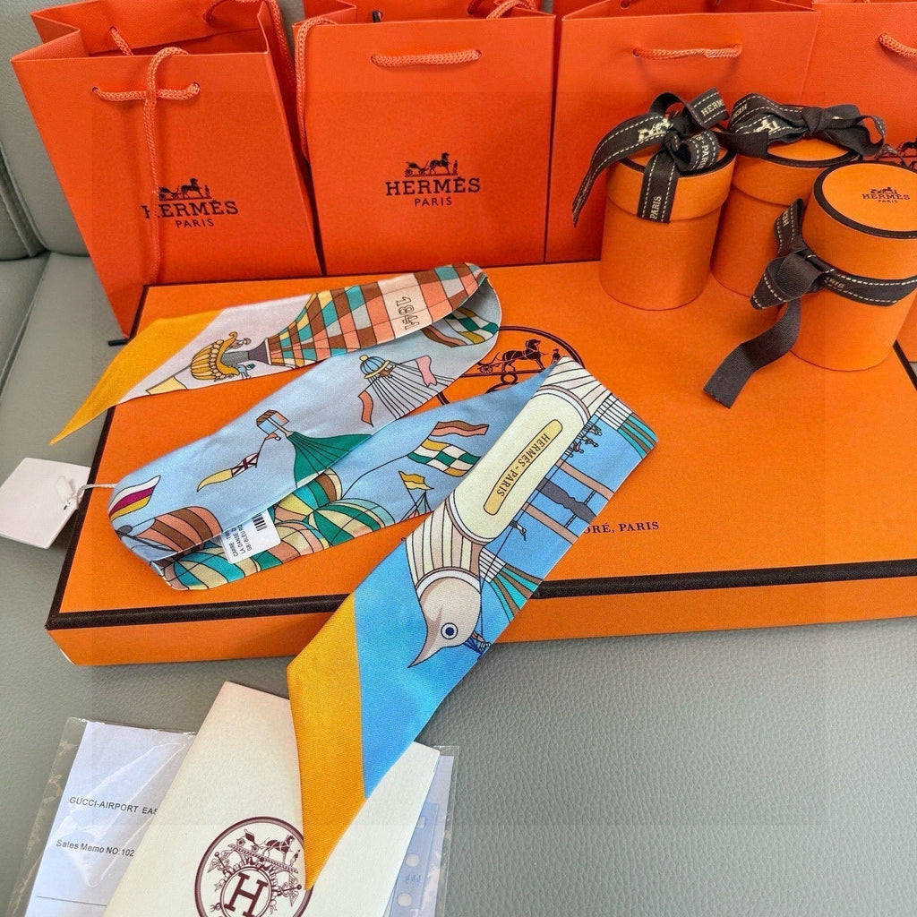 HERMES HERMES 25S NECKERCHIEF 86 IN SILK 991547
