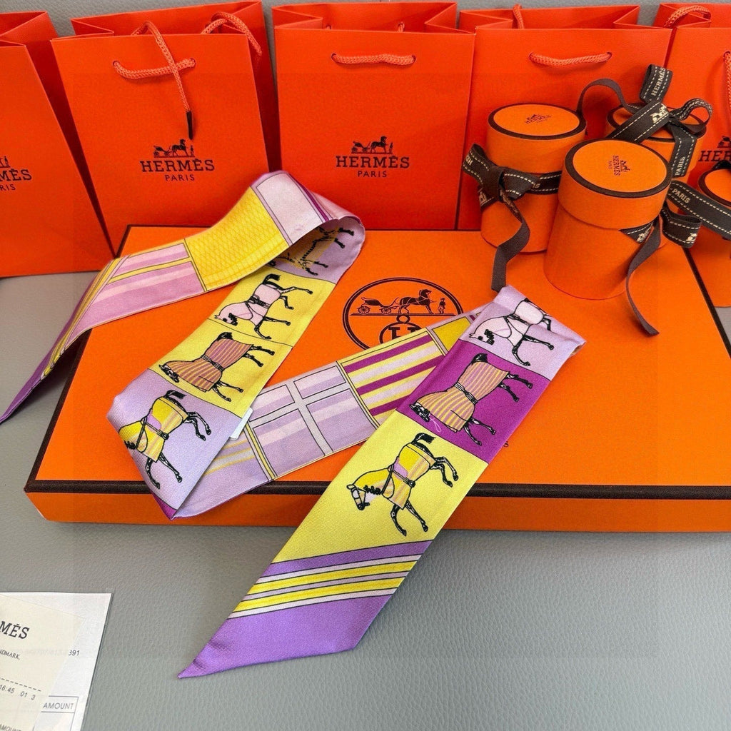 HERMES HERMES 25S NECKERCHIEF 86 IN SILK 991552