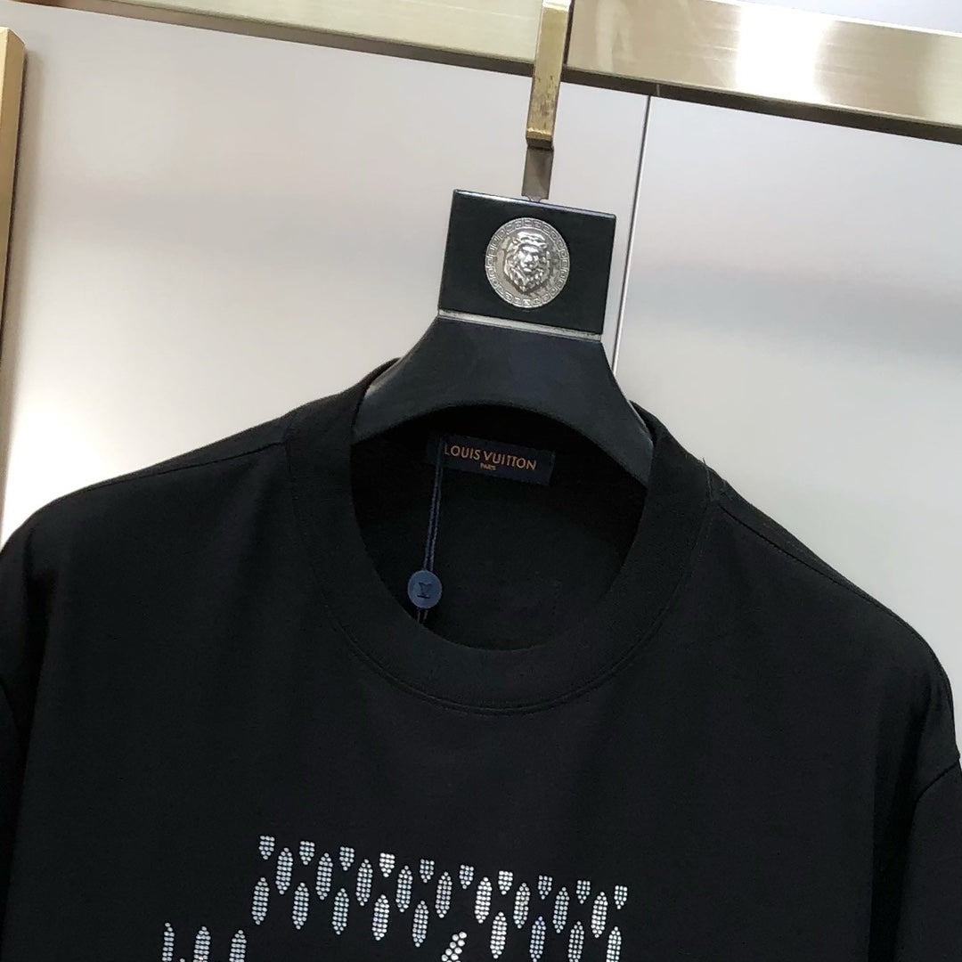 LOUIS VUITTON LV BLACK COTTON T-SHIRT 239467