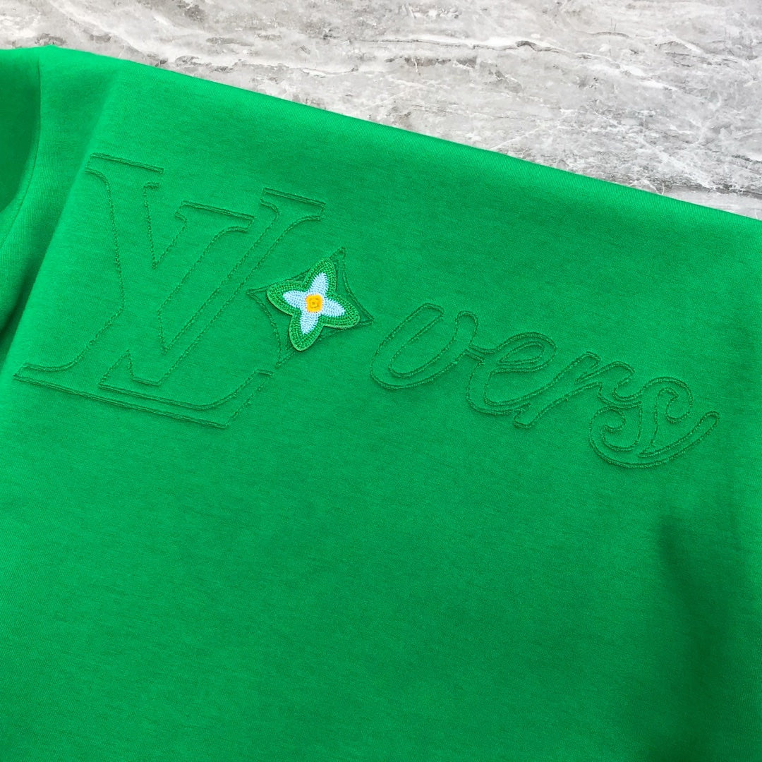 LOUIS VUITTON LV EMERALD GREEN COTTON T-SHIRT 239465