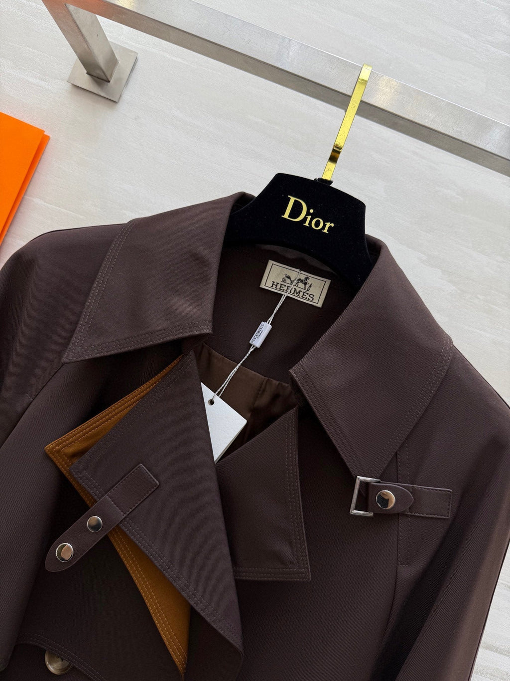 HERMES HERMES 25S LONG WINDBREAKER 527670