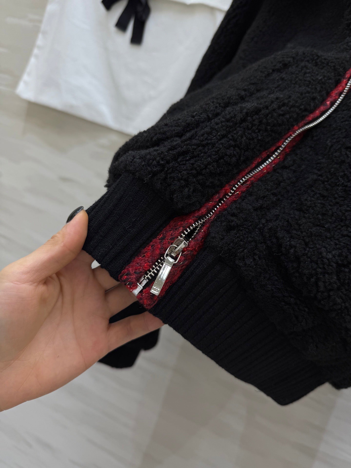 CHANEL 25S SHEARLING COLLAR JACKET 474