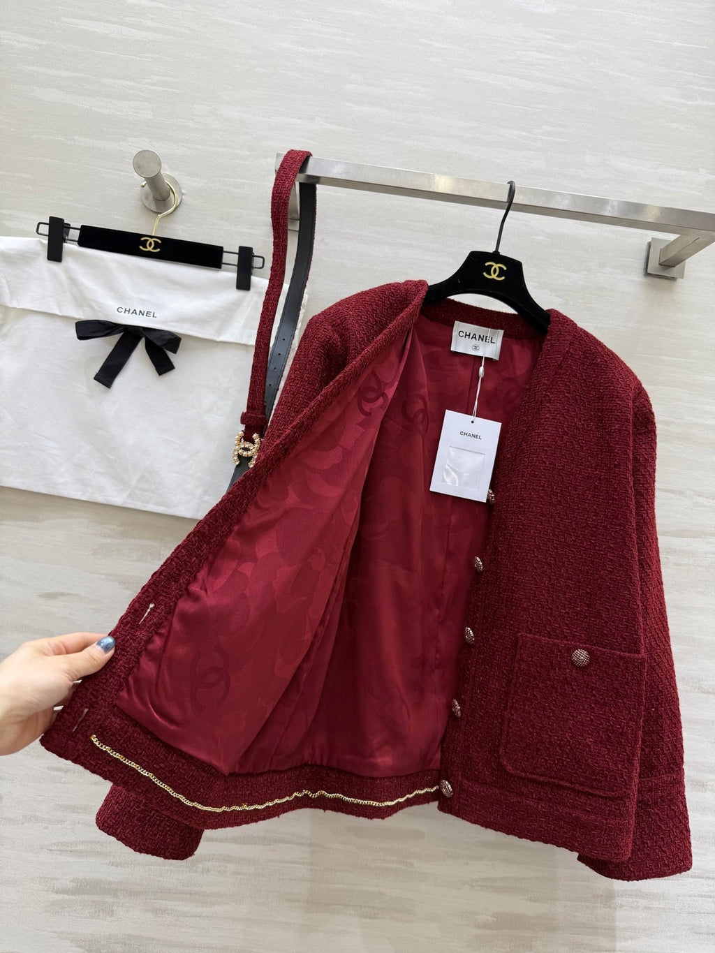 CHANEL 25S V-NECK TWEED JACKET 609
